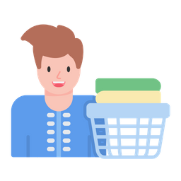 Man Doing Laundry  Icon