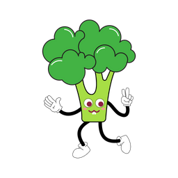 Mascote De Brocolis Personagem Vegetal Arte De Ilustracao Ícone