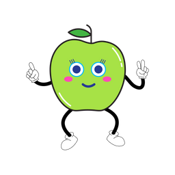 Mascote Da Maca Personagem De Fruta Arte De Ilustracao Ícone