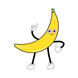 Mascote De Banana Personagem De Fruta Arte De Ilustracao Ícone