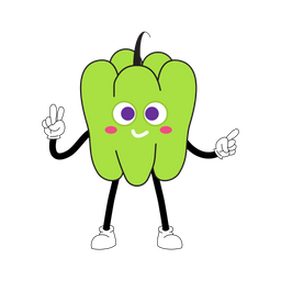 Mascote Do Pimentao Personagem Vegetal Arte De Ilustracao Ícone