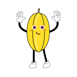 Mascote Carambola Personagem De Fruta Arte De Ilustracao Ícone
