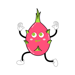 Mascote Da Fruta Do Dragao Personagem De Fruta Arte De Ilustracao Ícone