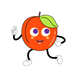 Mascote Nectarina Personagem De Fruta Arte De Ilustracao Ícone