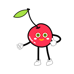 Mascote De Cereja Azeda Personagem De Fruta Arte De Ilustracao Ícone