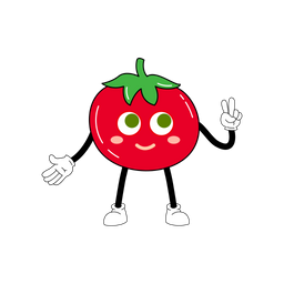 Mascote De Tomate Personagem Vegetal Arte De Ilustracao Ícone