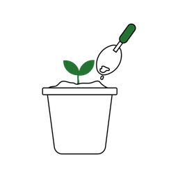 Plant in pot with shovel  Icon