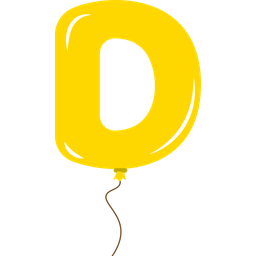 Balloon Letter D  Icon