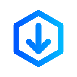 Arrow Down Hexagon  Icon