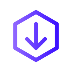 Arrow Down Hexagon  Icon