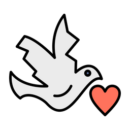 Dove With Heart  Icon