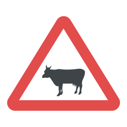 Cattle Crossing Sign  Icon