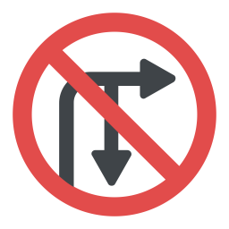 Directional Prohibitory Sign  Icon