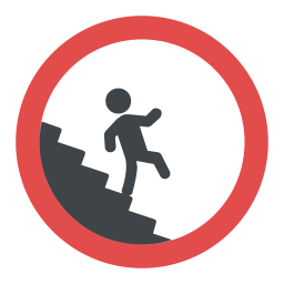 Caution Stairway Sign  Icon