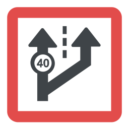 Change Direction Road Sign  Icon