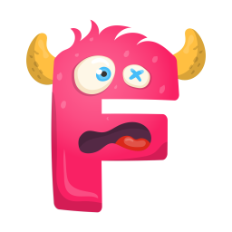 Letter F Monster  Icon