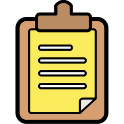 Clipboard With Document  Icon