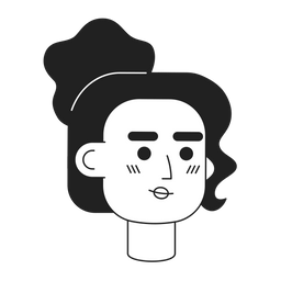 Busy young adult businesswoman with messy bun hair  Icon