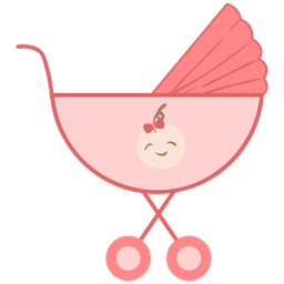 Pink baby stroller  Icon