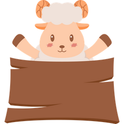 Sheep with blank wood  Icon