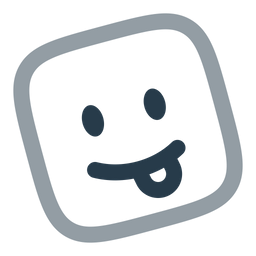 Emoji gracioso cuadrado  Icono