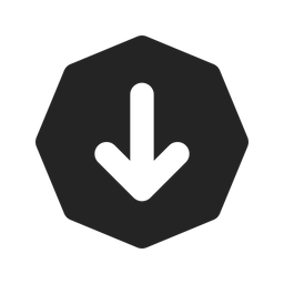 Arrow Down Octagon  Icon