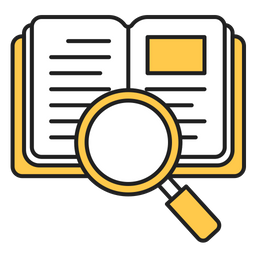 Book and magnifying glass  Icon