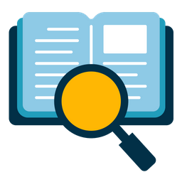 Book and magnifying glass  Icon