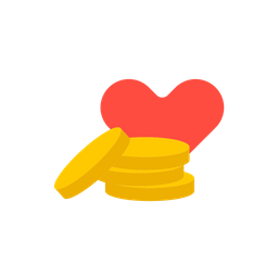 Coins with heart  Icon