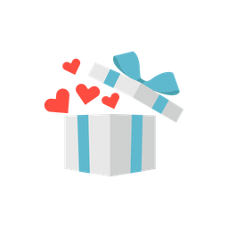 Gift box with heart  Icon