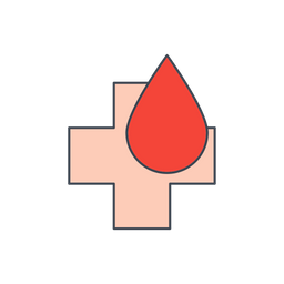 Blood drop with cross  Icon