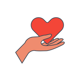 Hand holding heart  Icon