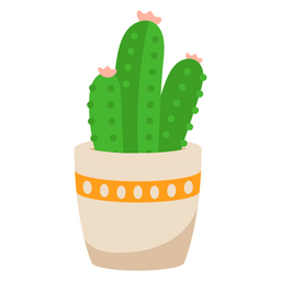 Cute Cactus with Aesthetic Pot  Icon