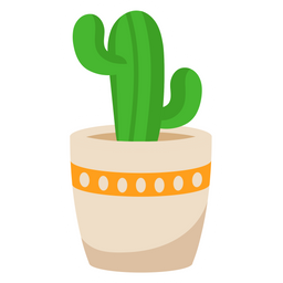 Cute Cactus with Aesthetic Pot  Icon