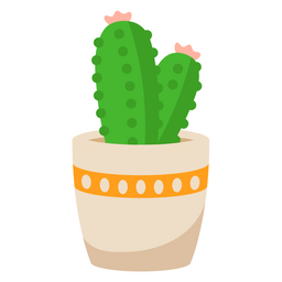 Cute Cactus with Aesthetic Pot  Icon