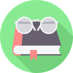 Book and glasses  Icon