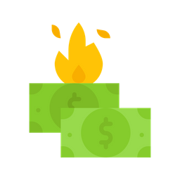 Dollar On Fire  Icon