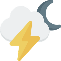 Cloud bolt moon  Icon