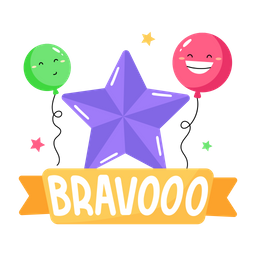 Bravo Word Shining Star Praise Word Icon
