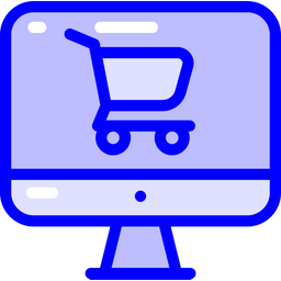 Computer and shopping cart  Icon