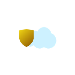 Cloud with shield  Icon