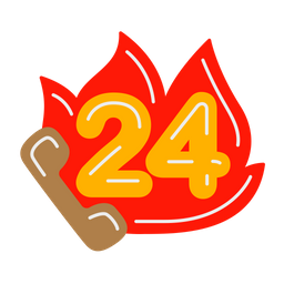 Fire service 24 hours  Icon