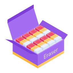 Eraser Box Eraser Packaging School Rubbers Icon