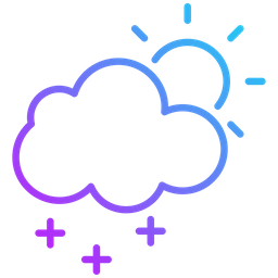 Intense snow with sun  Icon