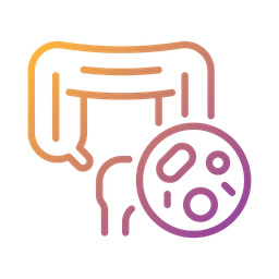 Intestine with bacteria  Icon