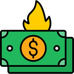 Burning dollar  Icon