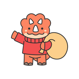 Cute triceratops in a red sweater  Icon