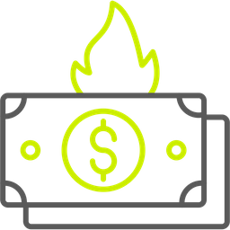 Burning dollar  Icon