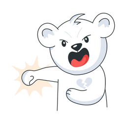 Angry Bear Angry Teddy Punching Bear Icon