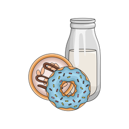 Milk and donut  Icon